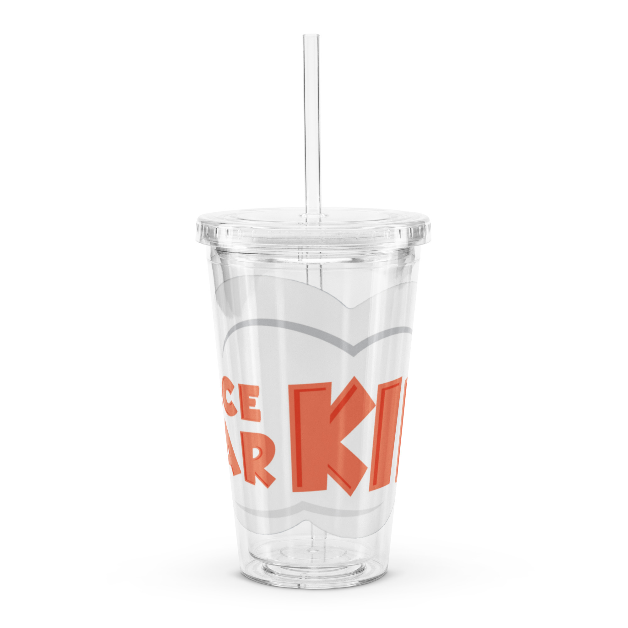 Clear plastic tumbler